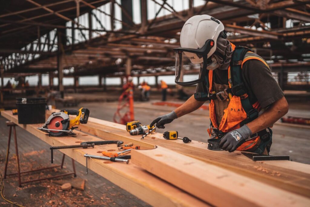 image of a construction worker working in a site