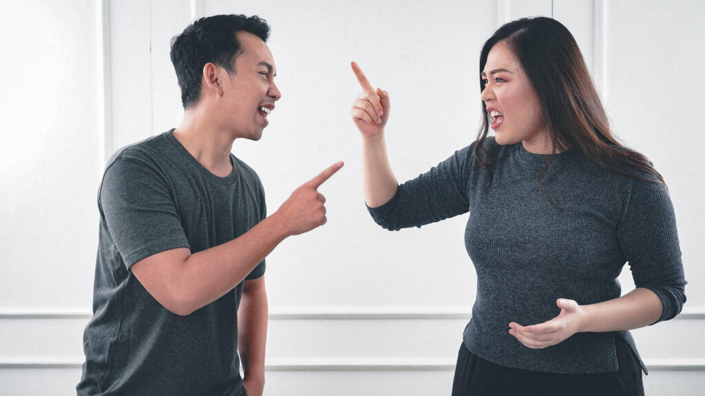 Image of a couple fighting in the UK