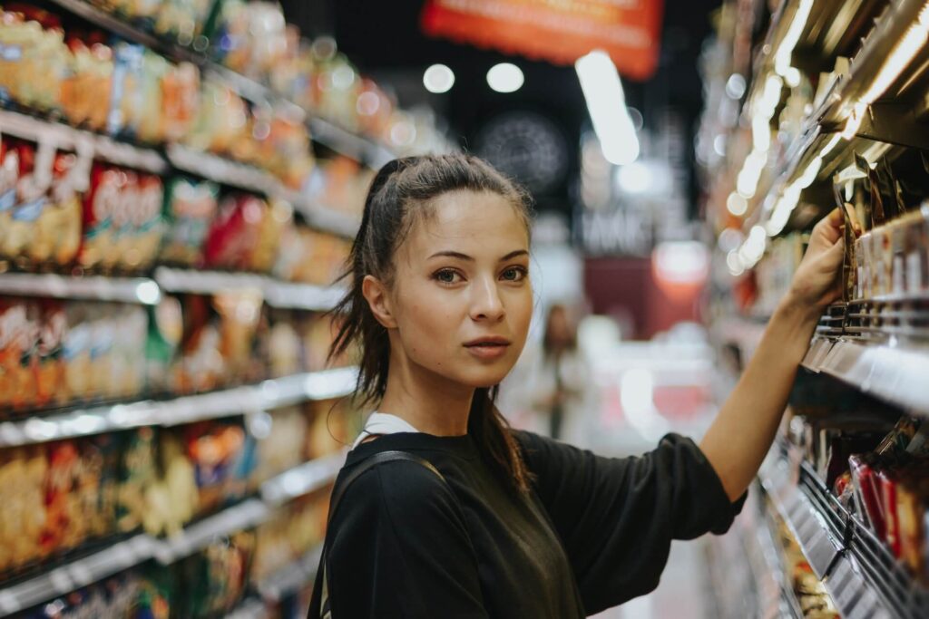 Image of a woman shopping in the UK