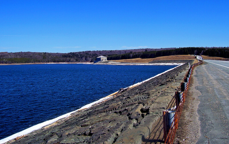 Image of the Neversink dam which is very close to Jellystone park at Birchwood acreas