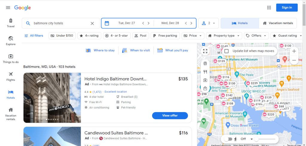 cheapest way to book hotels through google