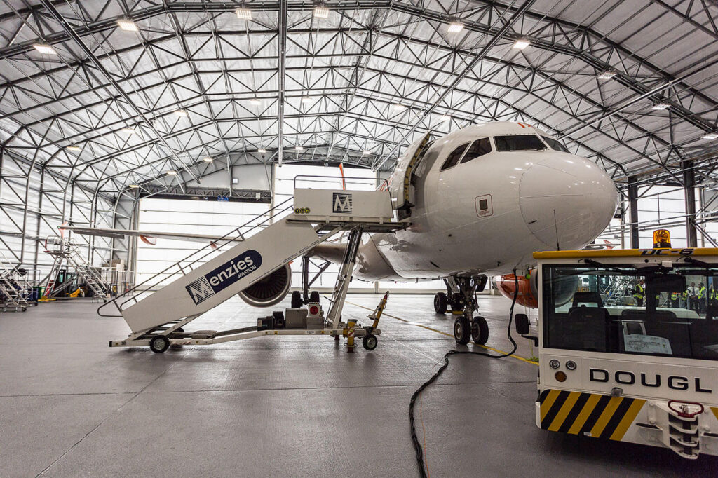 Image of an airplane about to be inspected for air worthiness