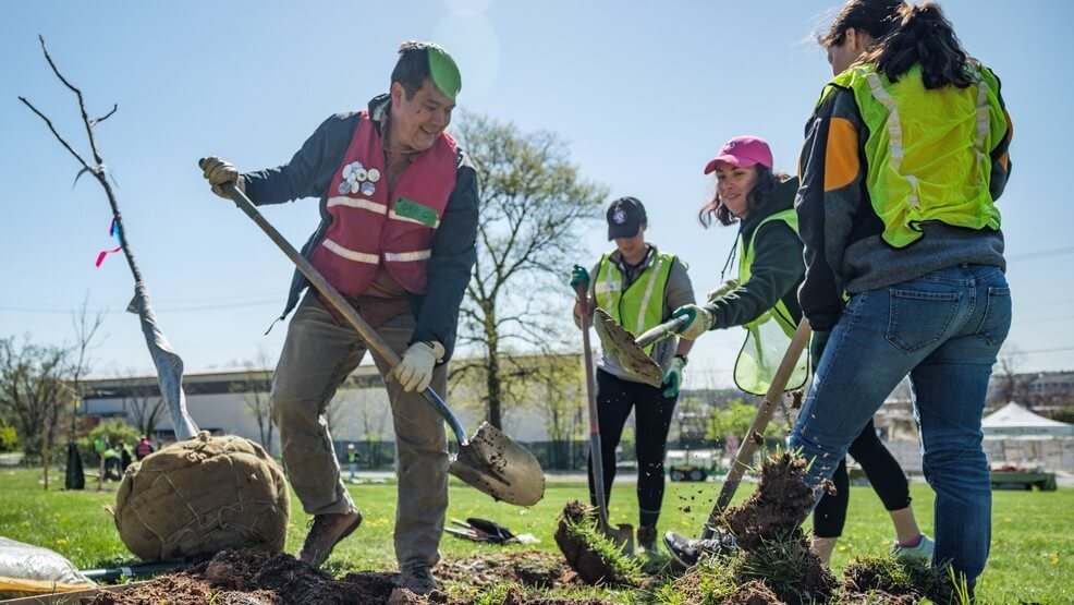 Image of volunteers working 