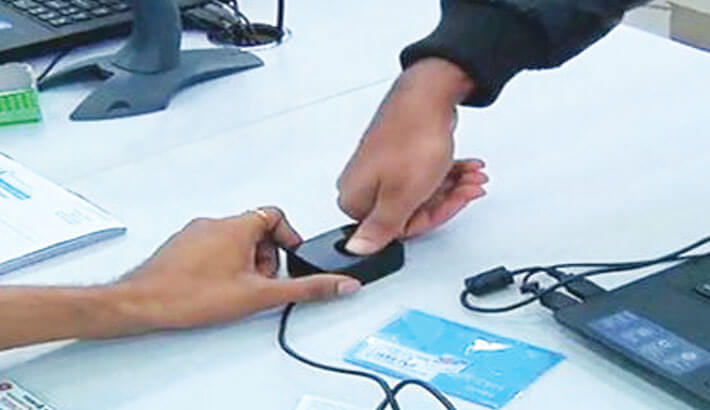 Image of a biometric capture being done 