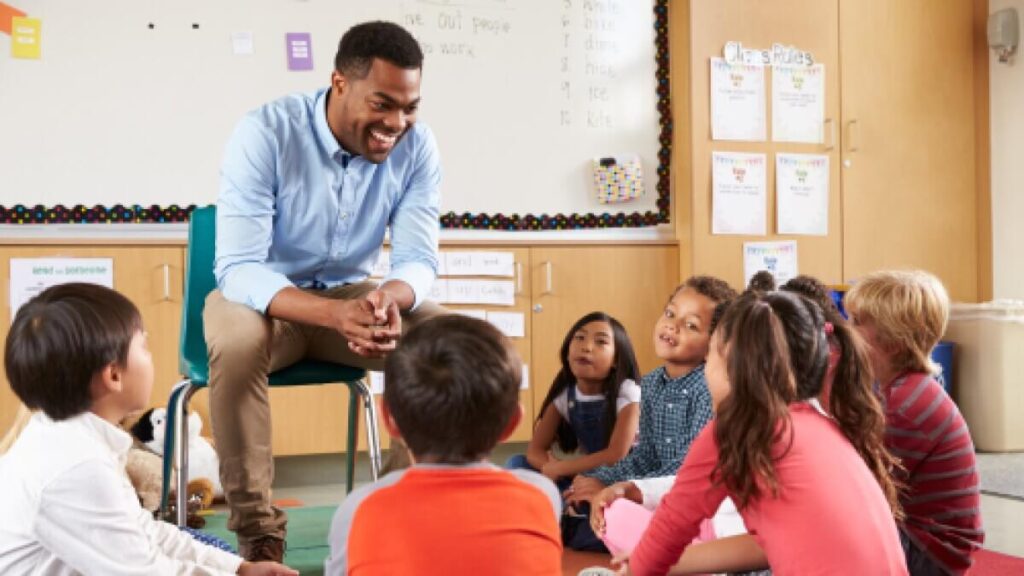 Image of a teacher teaching pupils after passing his teacher interview questions and answers.