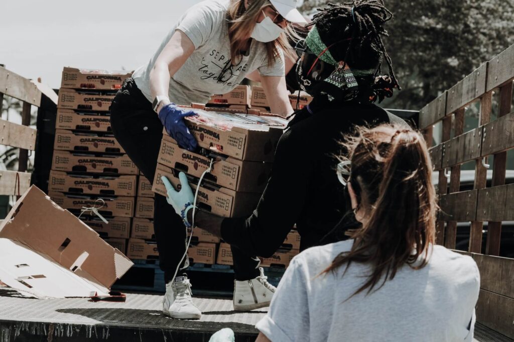 Image of volunteers working after moving to Denmark