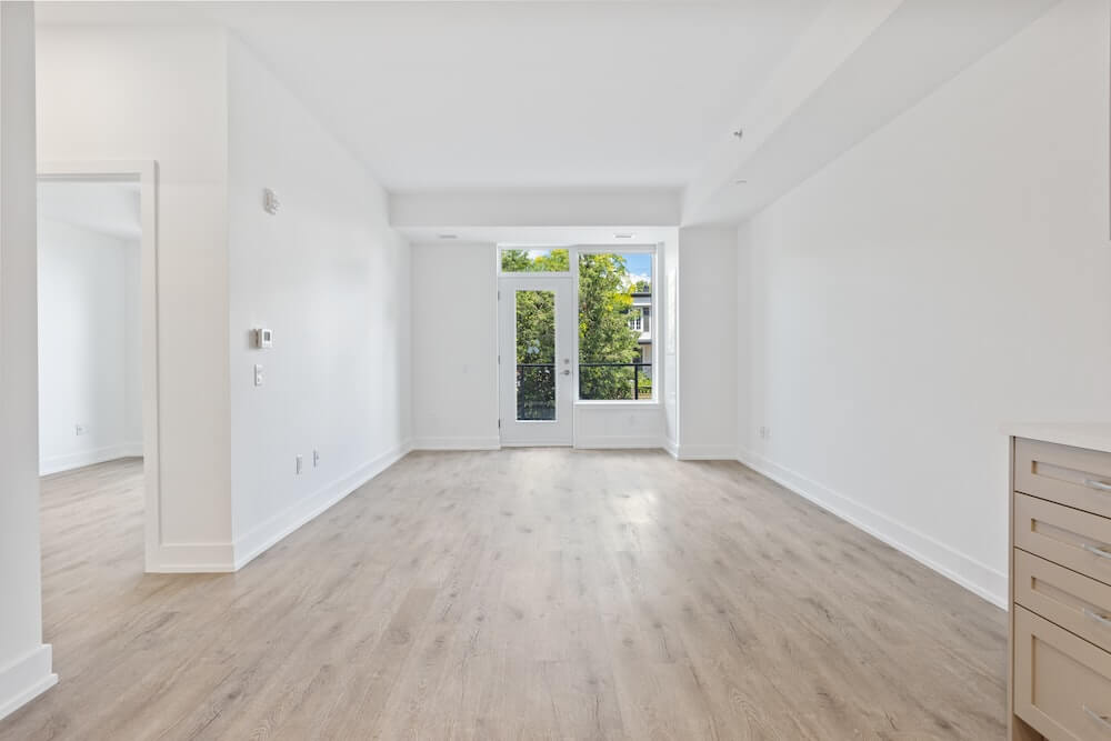 Image of an empty apartment devoid of furniture