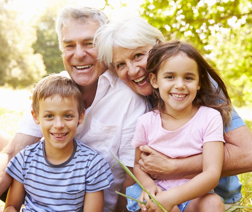 Image of grandparents and grandchildren after moving to Sweden