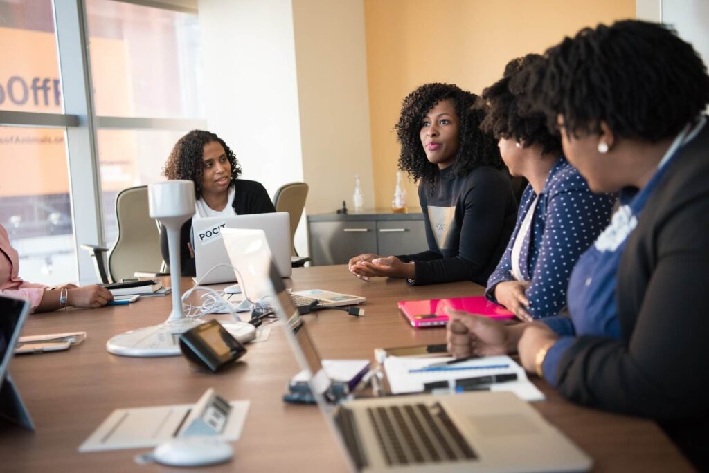 image of government workers having a department meeting