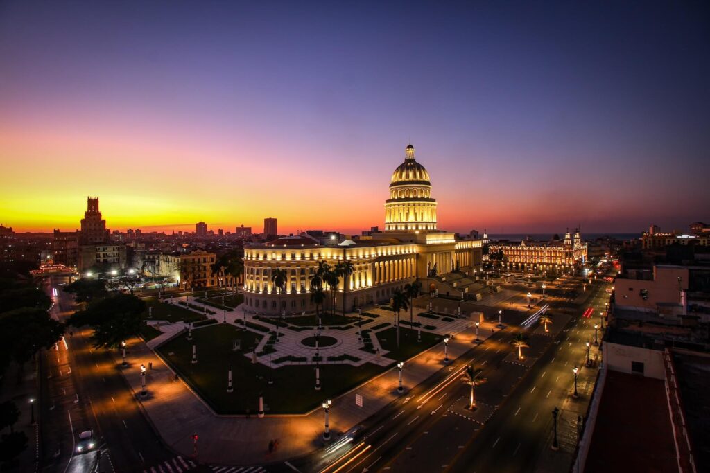 Havana, Cuba at night time