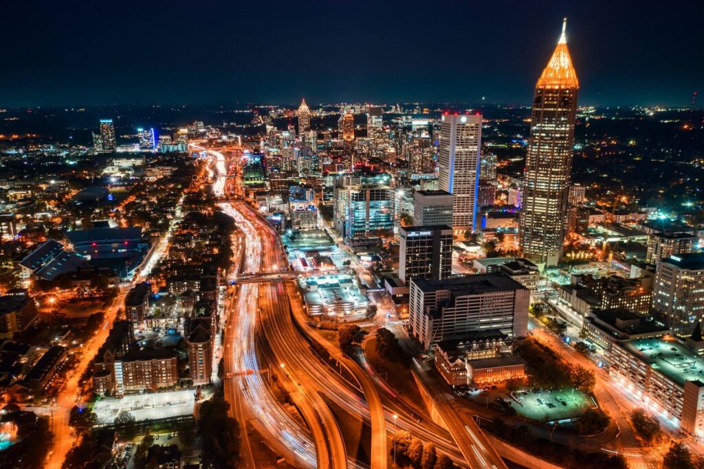 The beautiful city of Atlanta Georgia in the United States