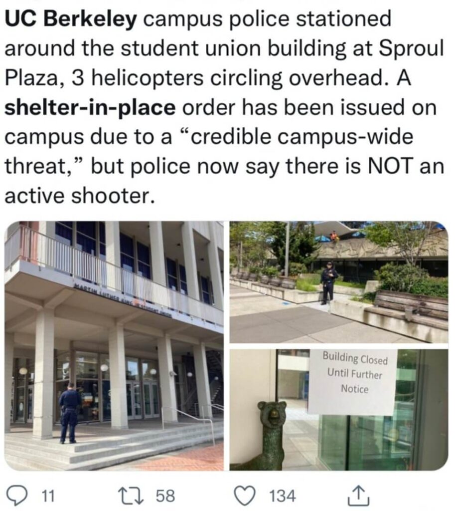 uc berkeley on lockdown