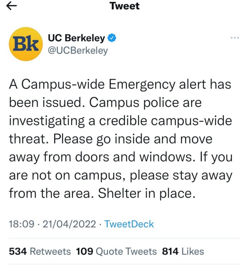 uc berkeley is put on lockdown